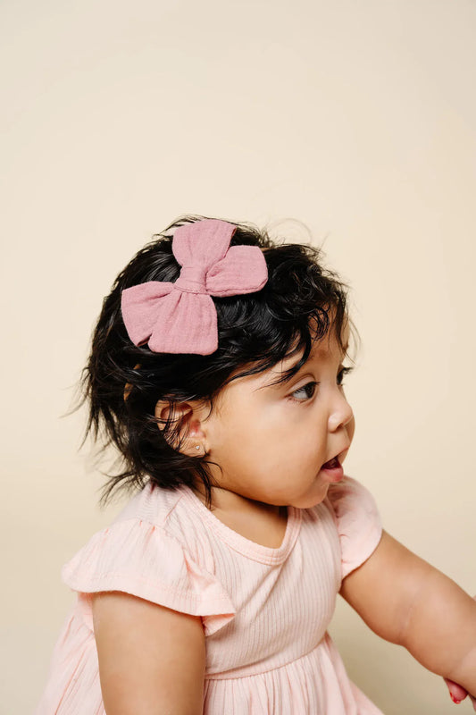 Lou Lou & Company Adventure Bow Headband - Mauve Pink