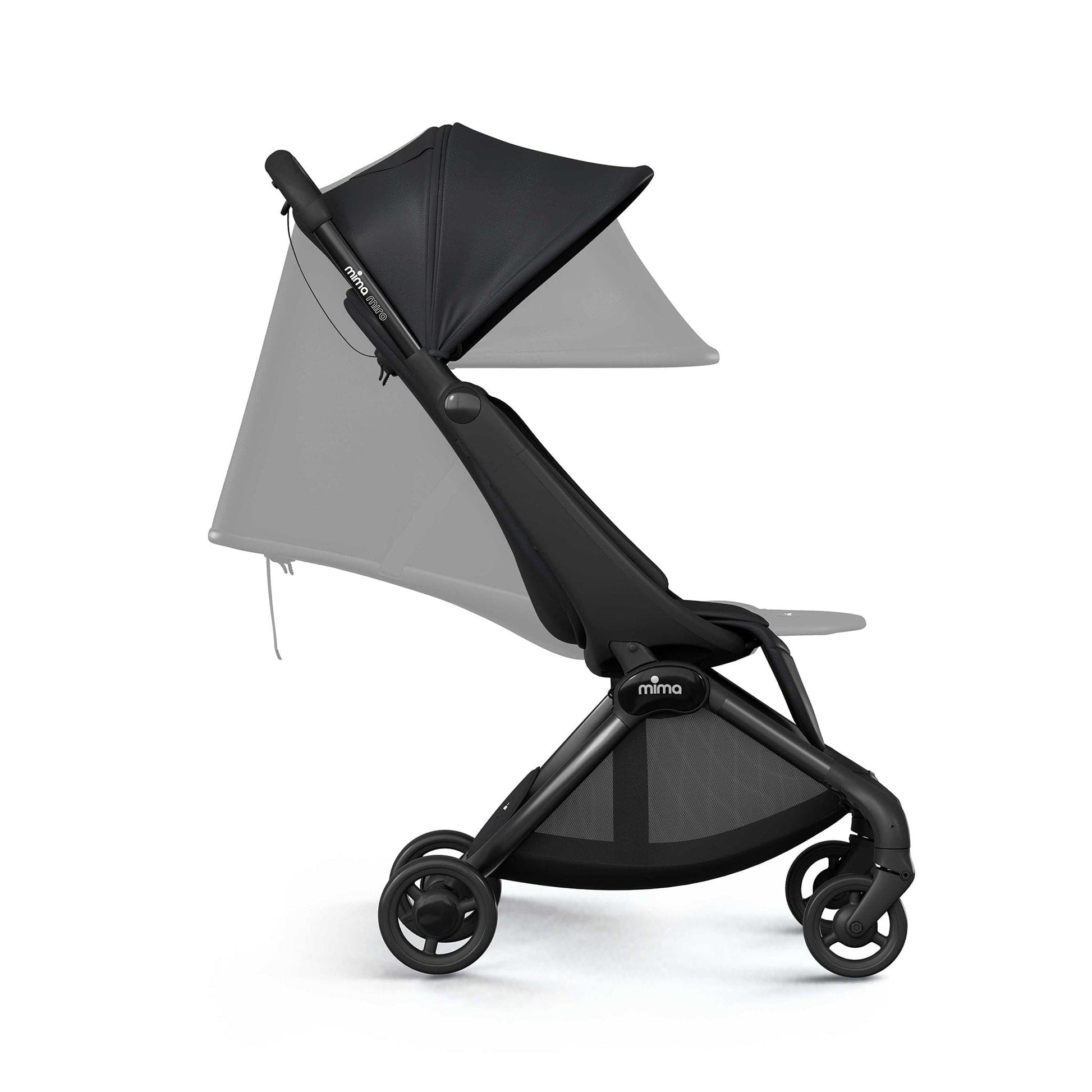 Mima Miro Compact Stroller + Bumper Bar + Cup Holder - Black - A702110-B