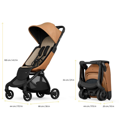 Mima Miro Compact Stroller + Bumper Bar + Cup Holder - Mocha Cream - A702611-B