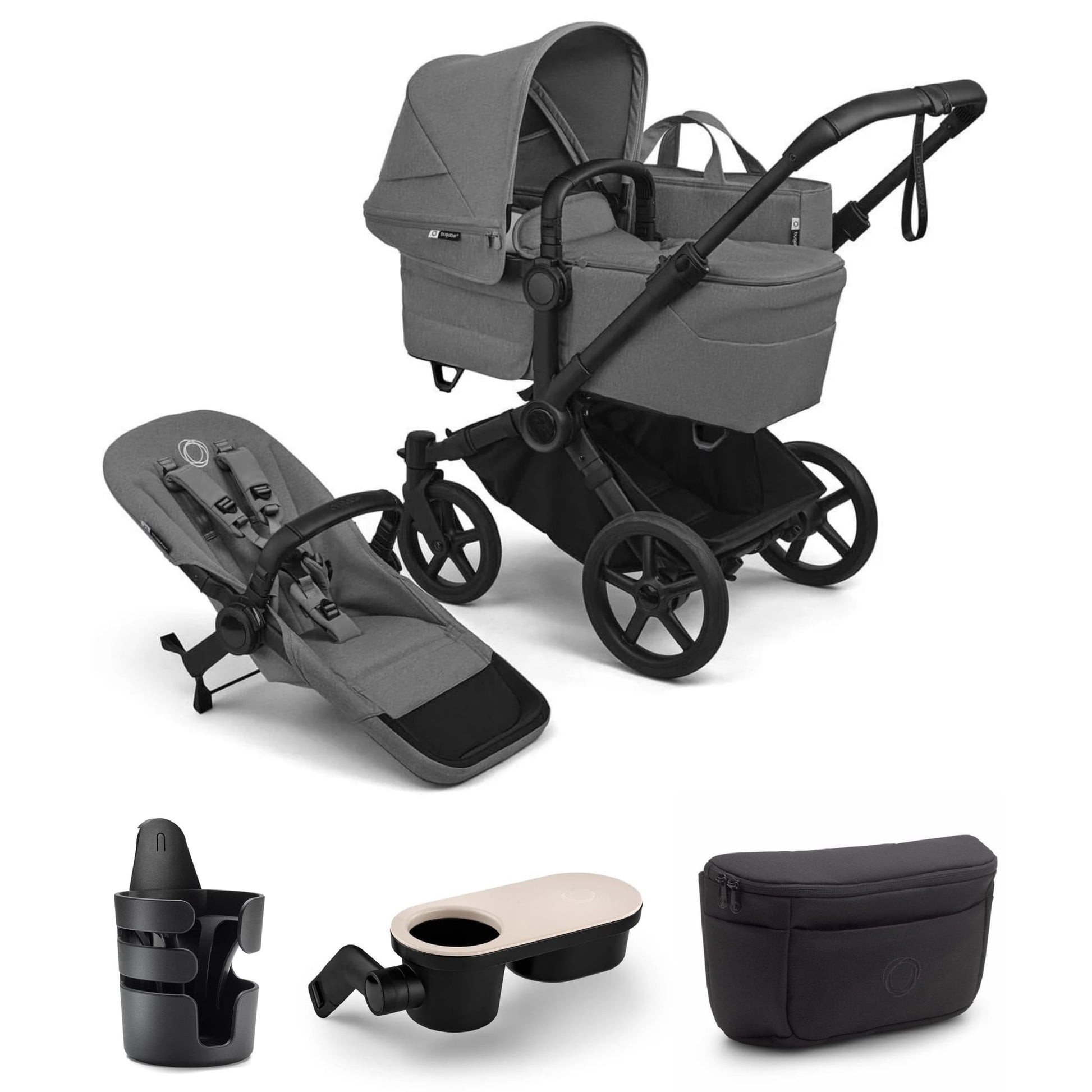 bugaboo donkey crotch strap Bugaboo Donkey 6 Complete Single-to-Double Stroller + Essential Accessories Bundle