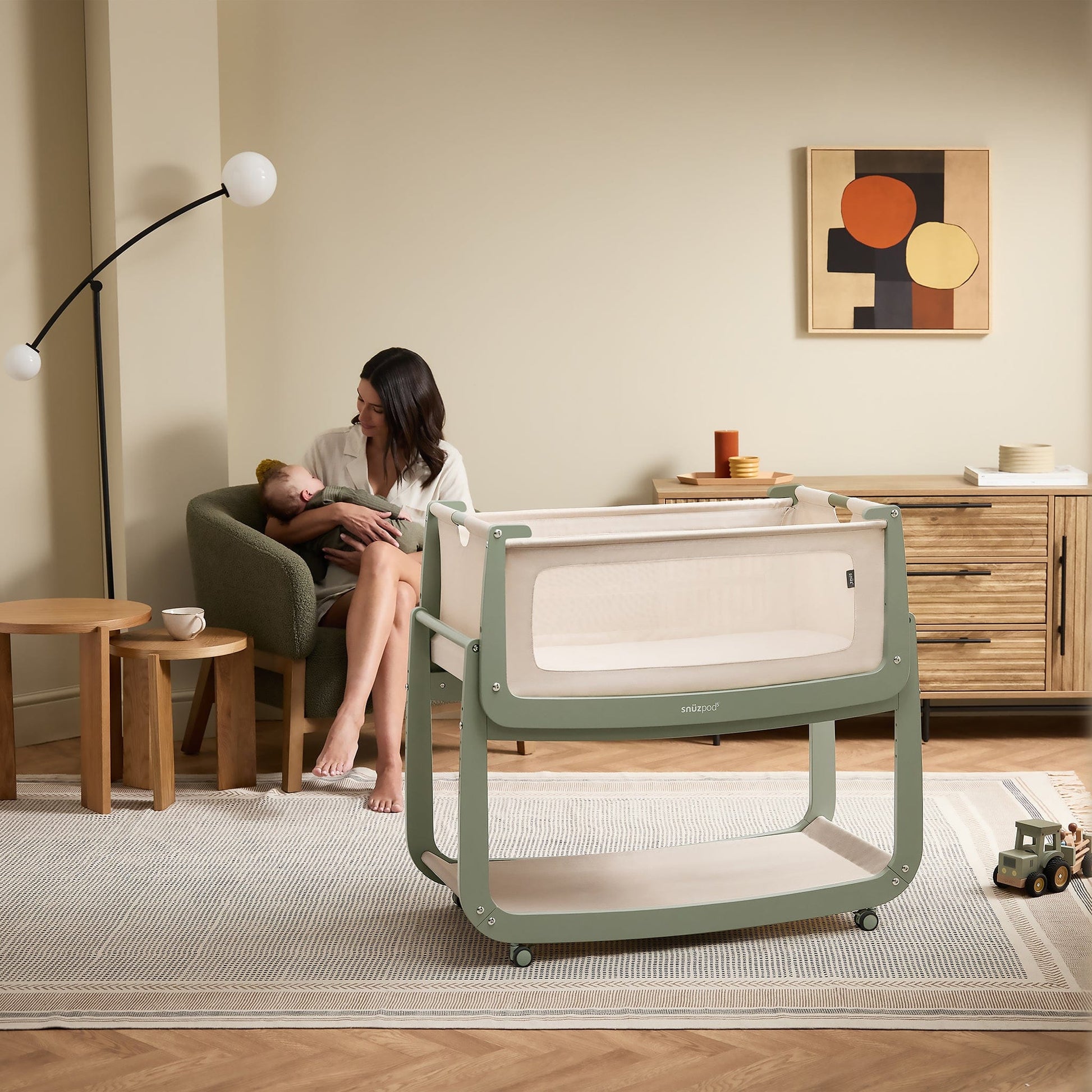 Snuz SnuzPod 5 Bedside Bassinet - Sage - USFN050A