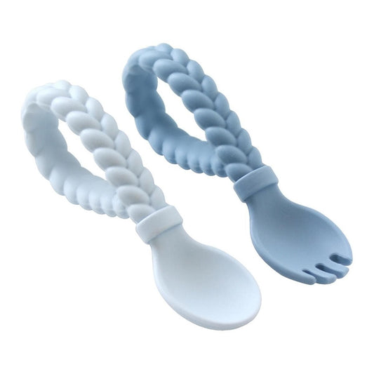 Itzy Ritzy Sweetie Spoons Looped Spoon and Fork Set - Blue - SPL8302