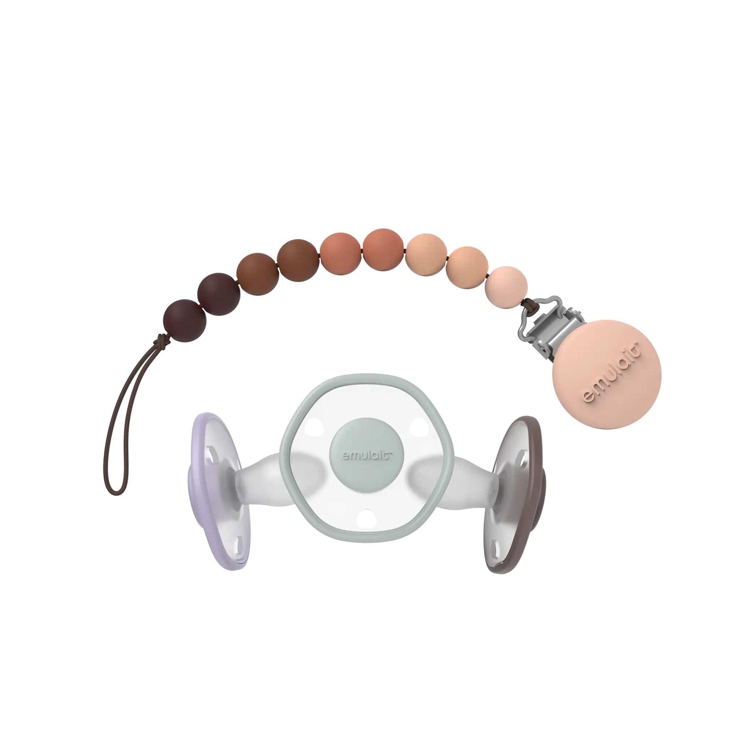 Emulait Pacifier 3 Pack and Clip Gift Set, 0-6 Months - AS-GS-PACC-1