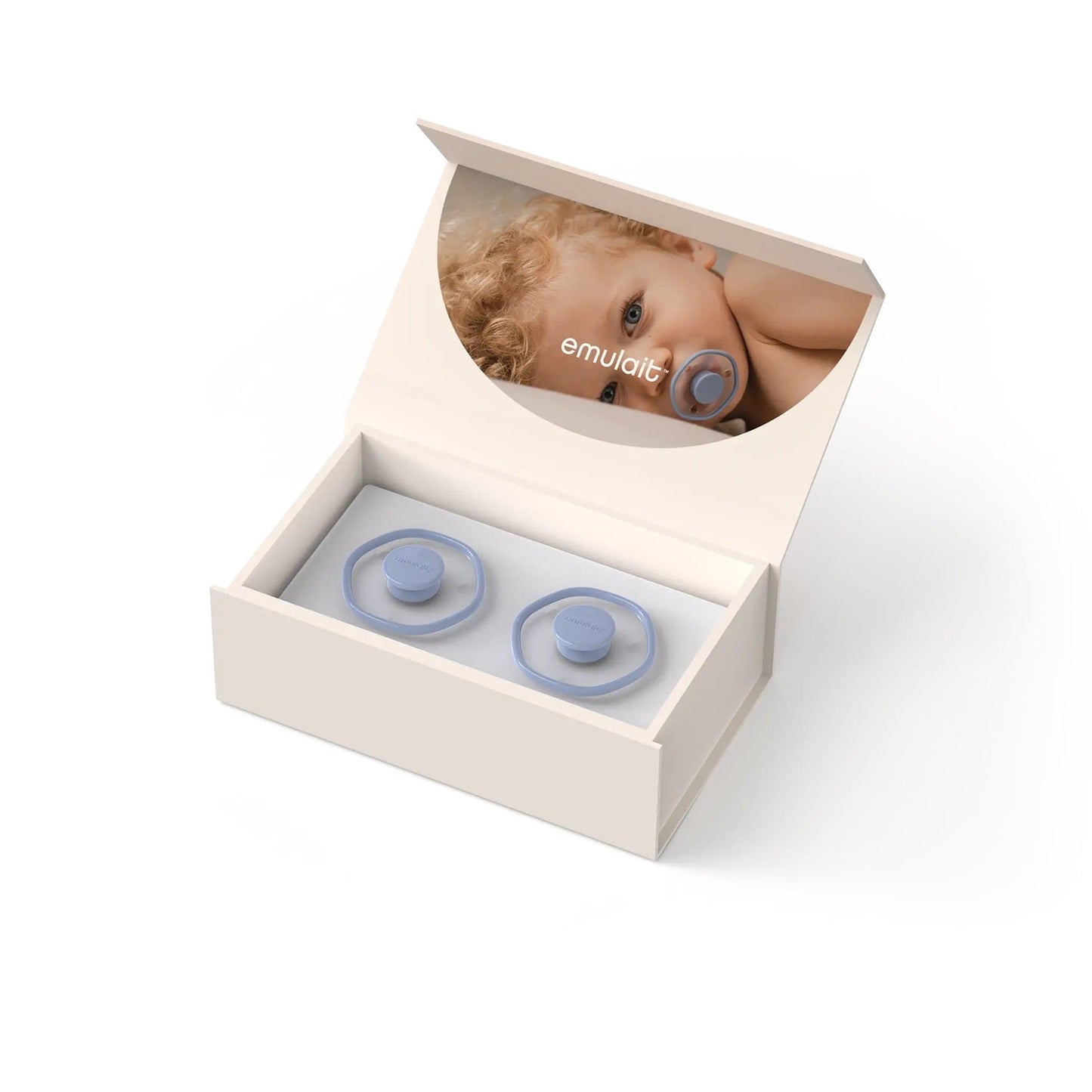 Emulait Pacifier 2-Pack, 0-6 Months - Blue - AS-PAC-1-BL