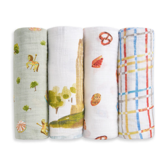 Aden + Anais Organic Cotton Swaddle Blanket 4 pk - New York City - ASWO40012