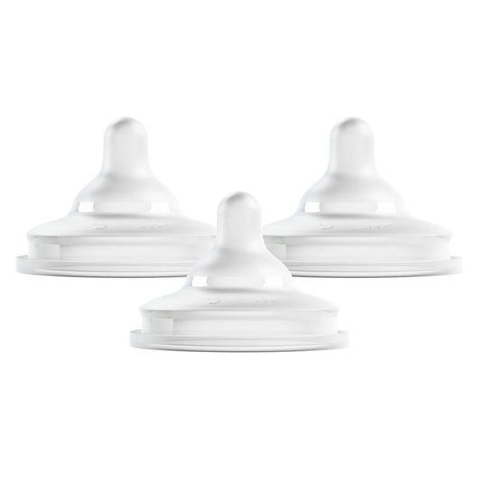 Boon NURSH CURVE Silicone Bottle Nipples 3-Pack - Preemie