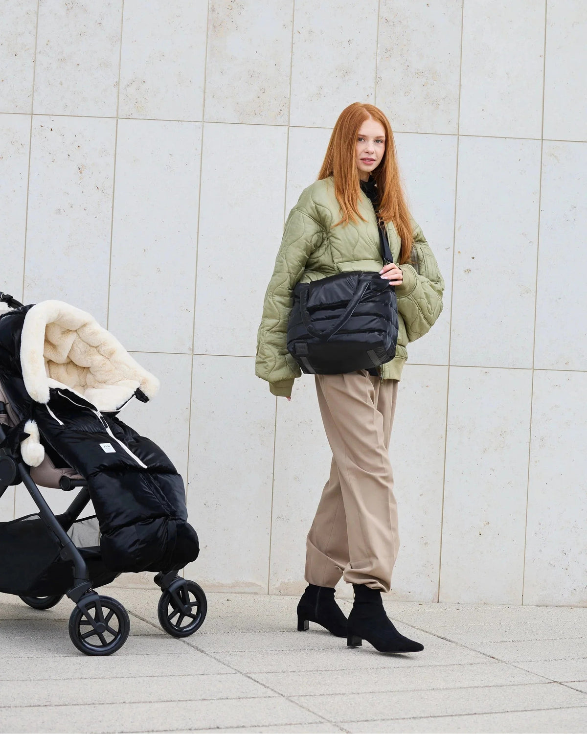 7AM Enfant Blanket 212 Evolution Footmuff - Black Liquid Shine / Arctic White Faux Fur, 6M-4T - Image 15