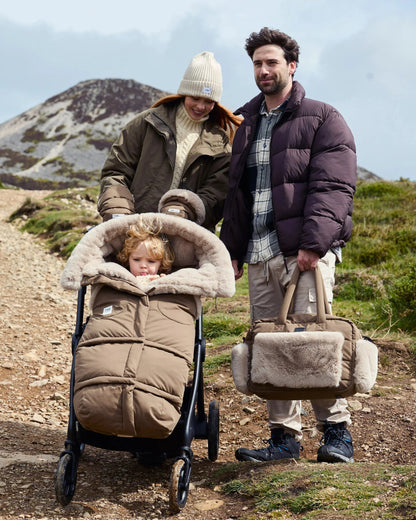 7AM Enfant Blanket 212 Evolution Footmuff - Moss Brown / Greige Faux Fur, 6M-4T - Image 15