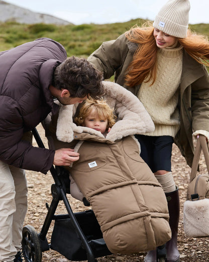 7AM Enfant Blanket 212 Evolution Footmuff - Moss Brown / Greige Faux Fur, 6M-4T - Image 16
