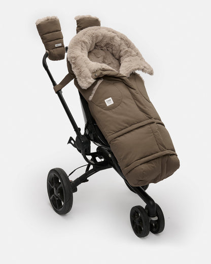 7AM Enfant Blanket 212 Evolution Footmuff - Moss Brown / Greige Faux Fur, 6M-4T - Image 4