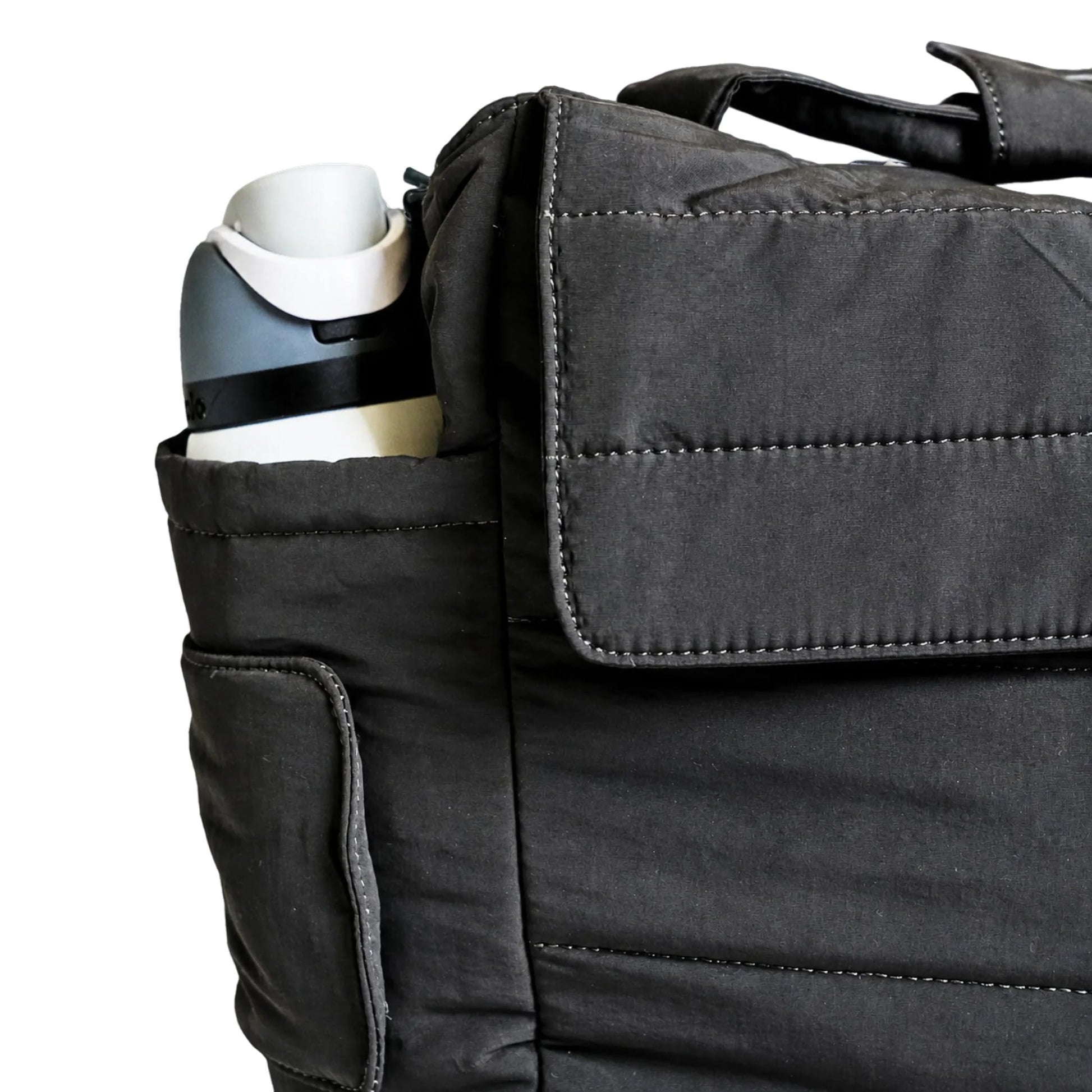 BabbleRoo Puffer Flo Diaper Tote Bag - Black