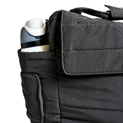 BabbleRoo Puffer Flo Diaper Tote Bag - Black