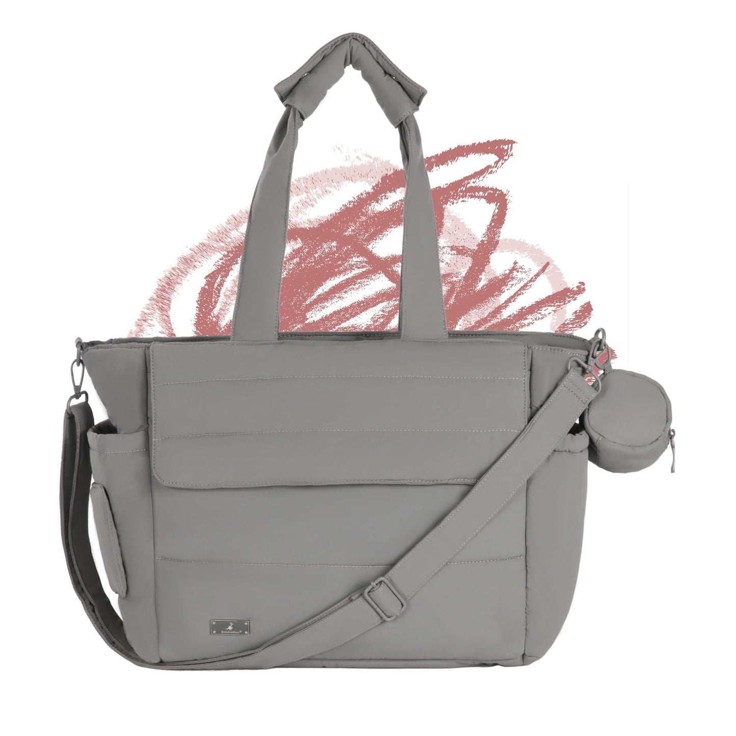 BabbleRoo Puffer Flo Diaper Tote Bag - Gray