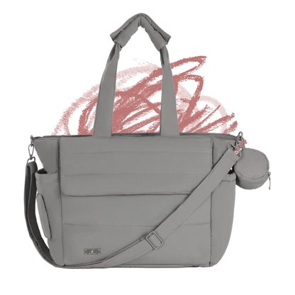 BabbleRoo Puffer Flo Diaper Tote Bag - Gray