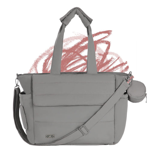 BabbleRoo Puffer Flo Diaper Tote Bag - Gray