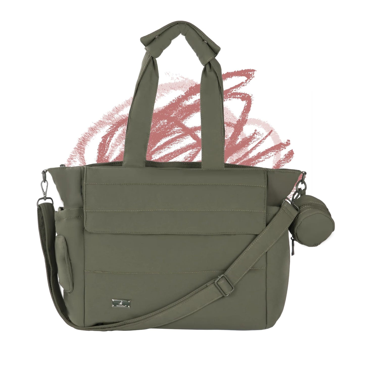 BabbleRoo Puffer Flo Diaper Tote Bag - Seaweed Green