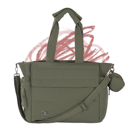 BabbleRoo Puffer Flo Diaper Tote Bag - Seaweed Green