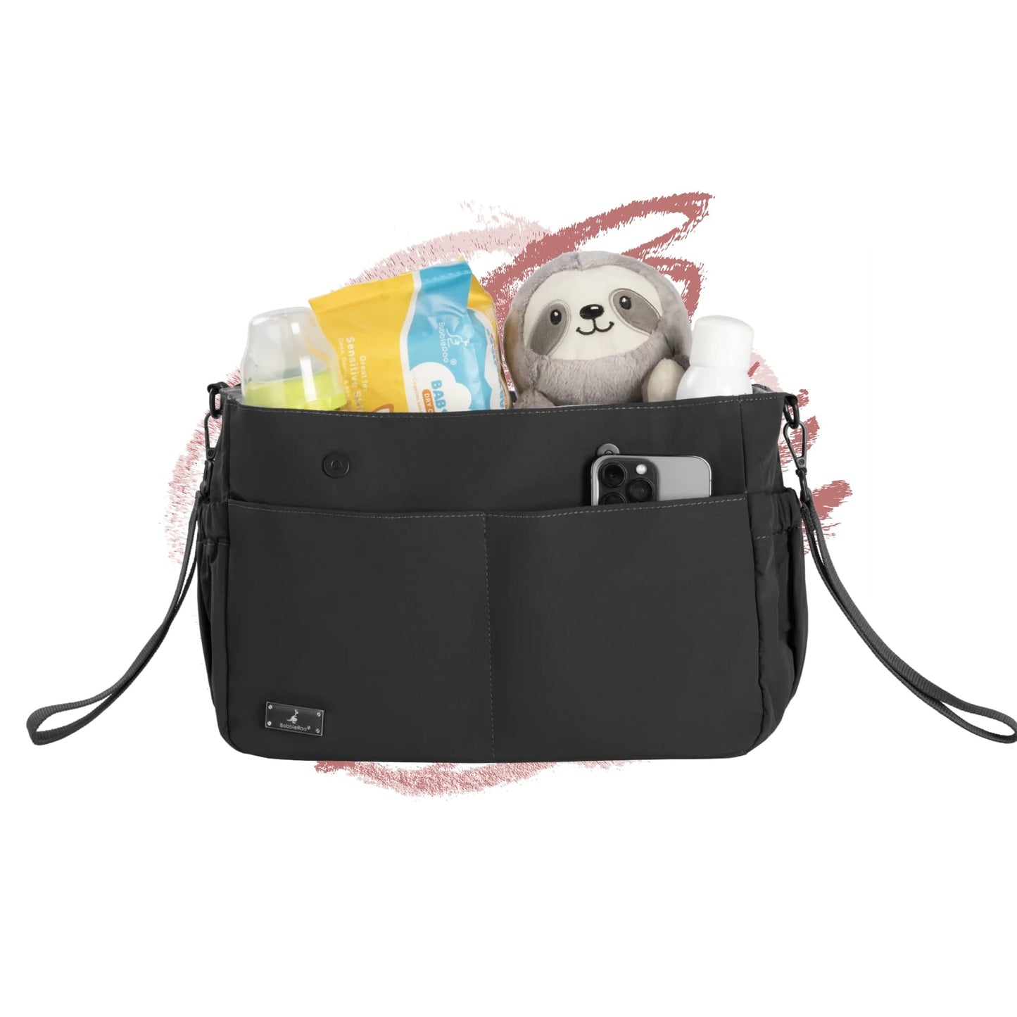 BabbleRoo Puffer Flo Stroller Caddy Organizer - Black