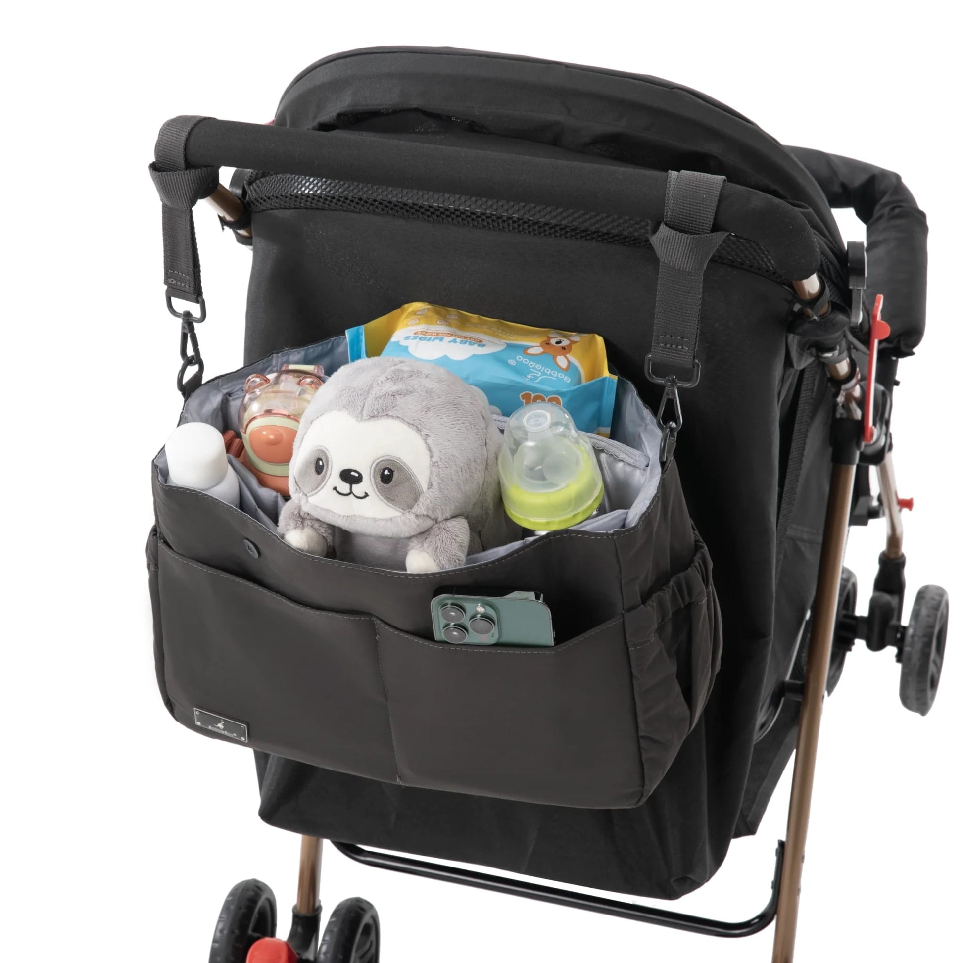 BabbleRoo Puffer Flo Stroller Caddy Organizer - Black