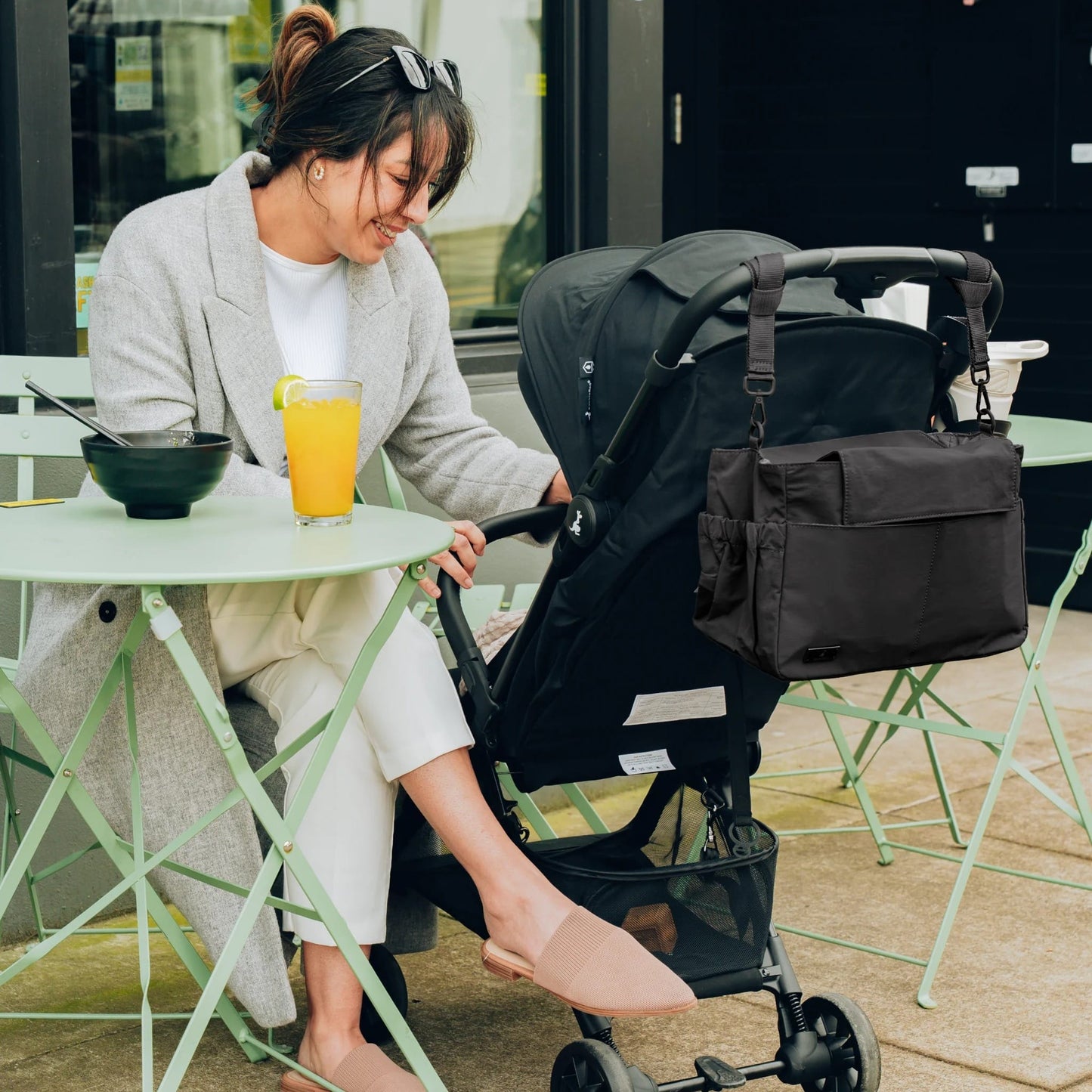 BabbleRoo Puffer Flo Stroller Caddy Organizer - Black