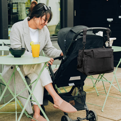 BabbleRoo Puffer Flo Stroller Caddy Organizer - Black