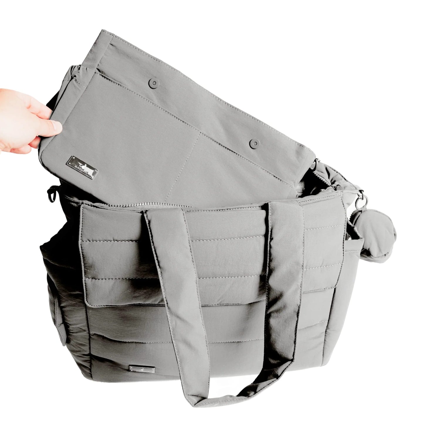 BabbleRoo Puffer Flo Stroller Caddy Organizer - Light Gray