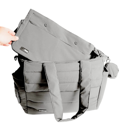 BabbleRoo Puffer Flo Stroller Caddy Organizer - Light Gray