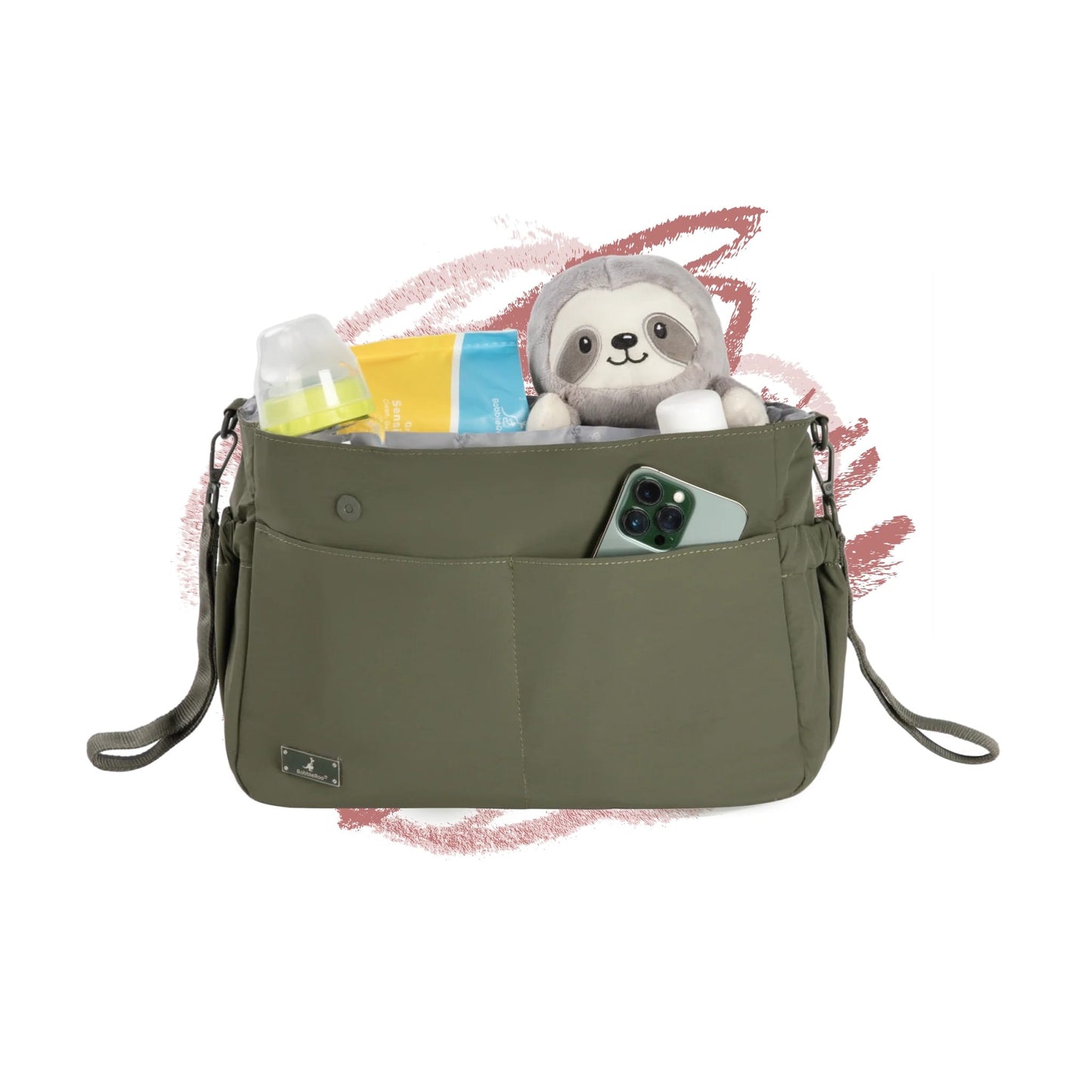 BabbleRoo Puffer Flo Stroller Caddy Organizer - Seaweed Green