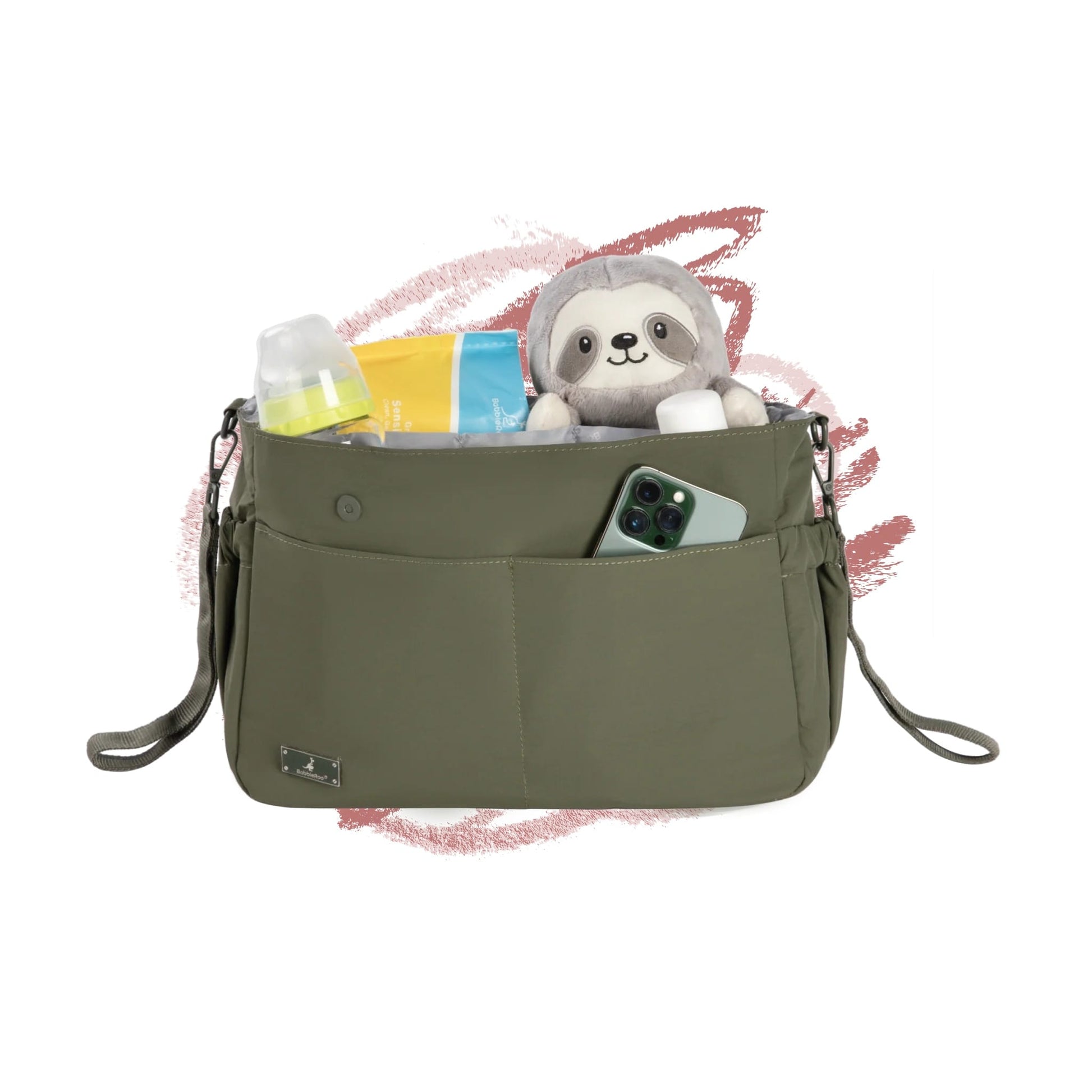 BabbleRoo Puffer Flo Stroller Caddy Organizer - Seaweed Green