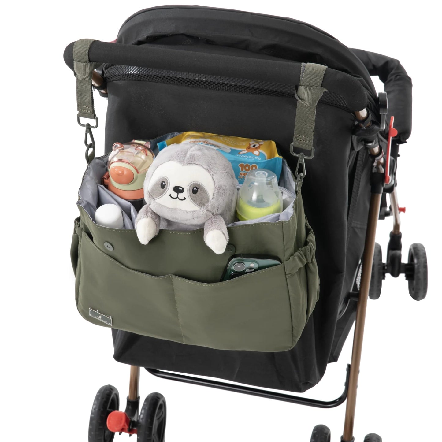 BabbleRoo Puffer Flo Stroller Caddy Organizer - Seaweed Green
