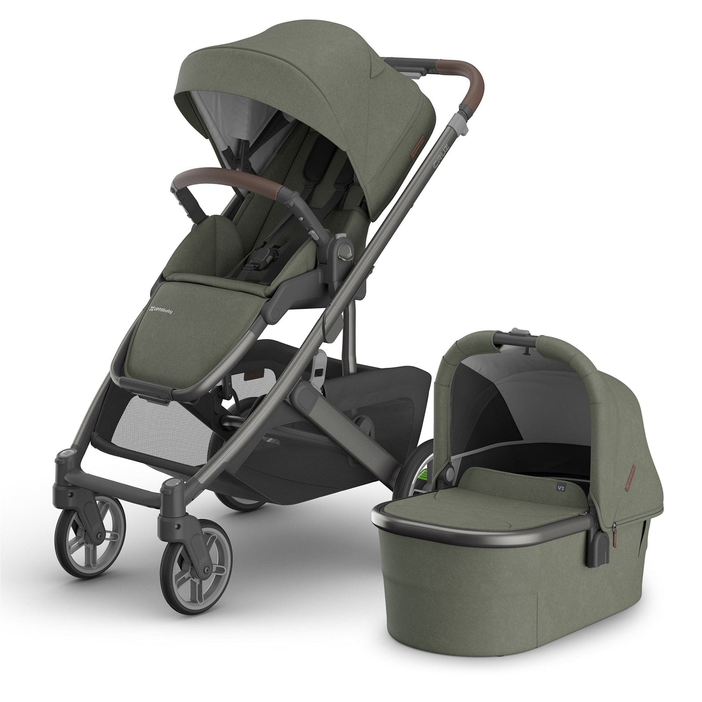 UPPAbaby Cruz V3 Stroller + Bassinet Bundle - Evelyn - BAS-0403-CRZ-NA-EVE