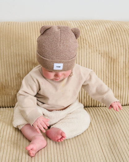 7AM Enfant Bear Beanie - Ash Oak, 6-18M - Image 3