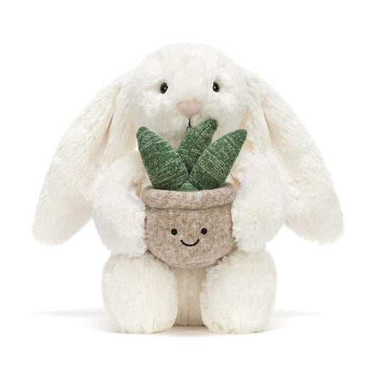 Jellycat Cream Bunny with Plant - BB3PLA