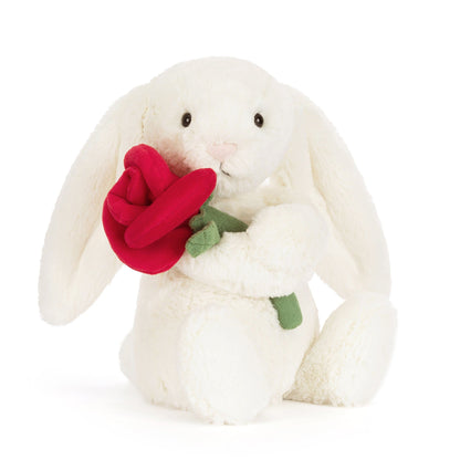 Jellycat Cream Bunny with Rose - BB6ROSE