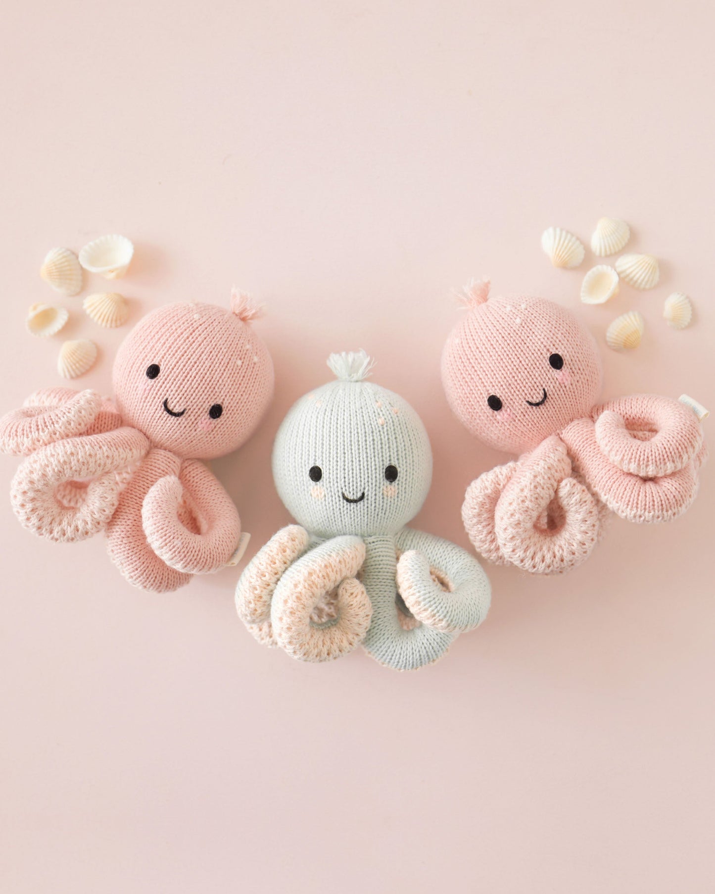 Cuddle+Kind Baby Octopus - Soft Coral Pink - Image 5
