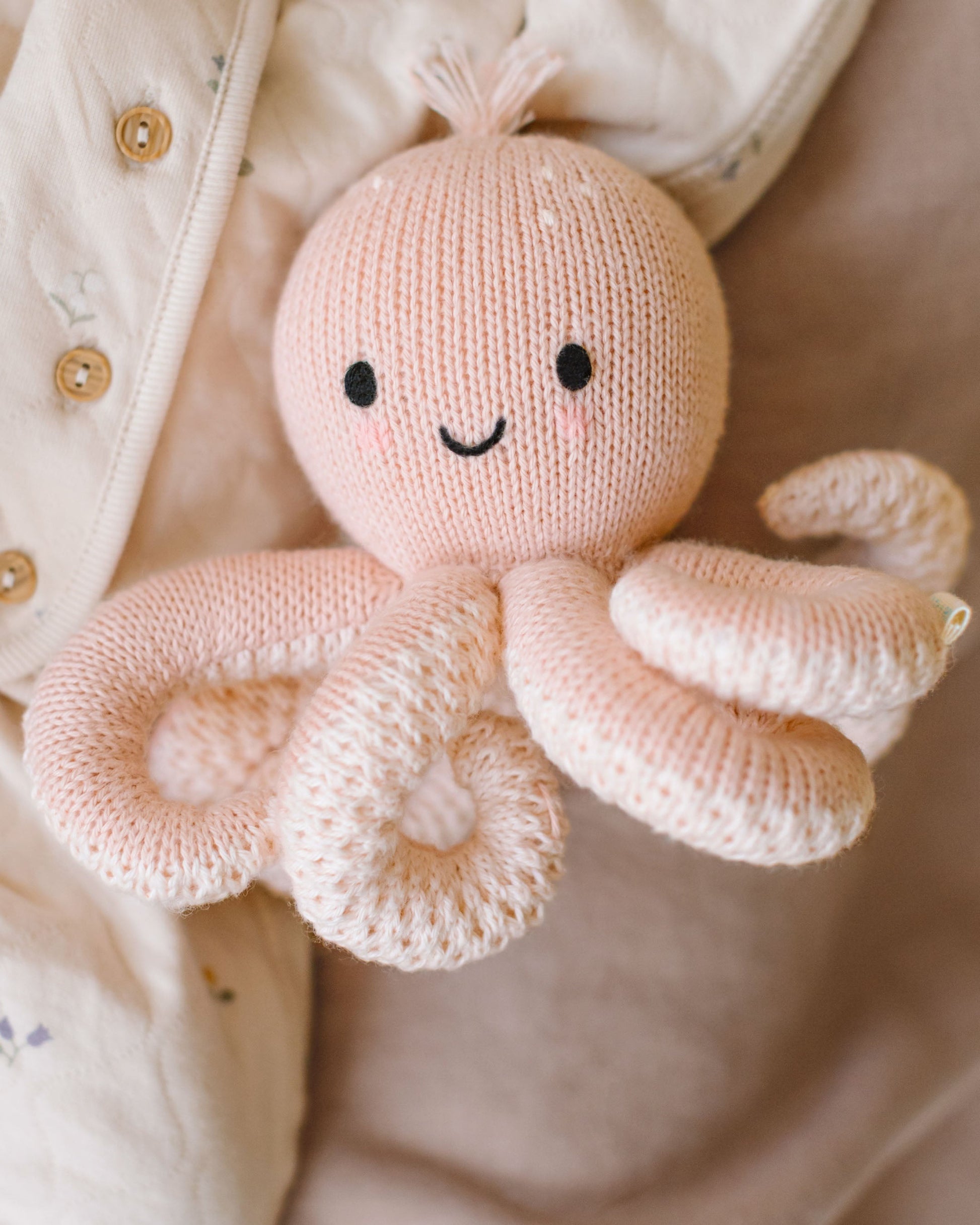 Cuddle+Kind Baby Octopus - Soft Coral Pink - Image 7