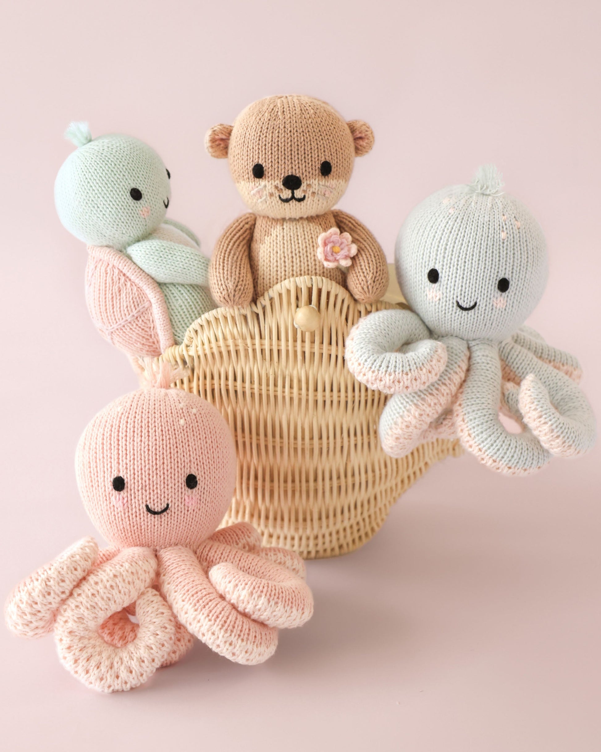 Cuddle+Kind Baby Octopus - Soft Coral Pink - Image 8