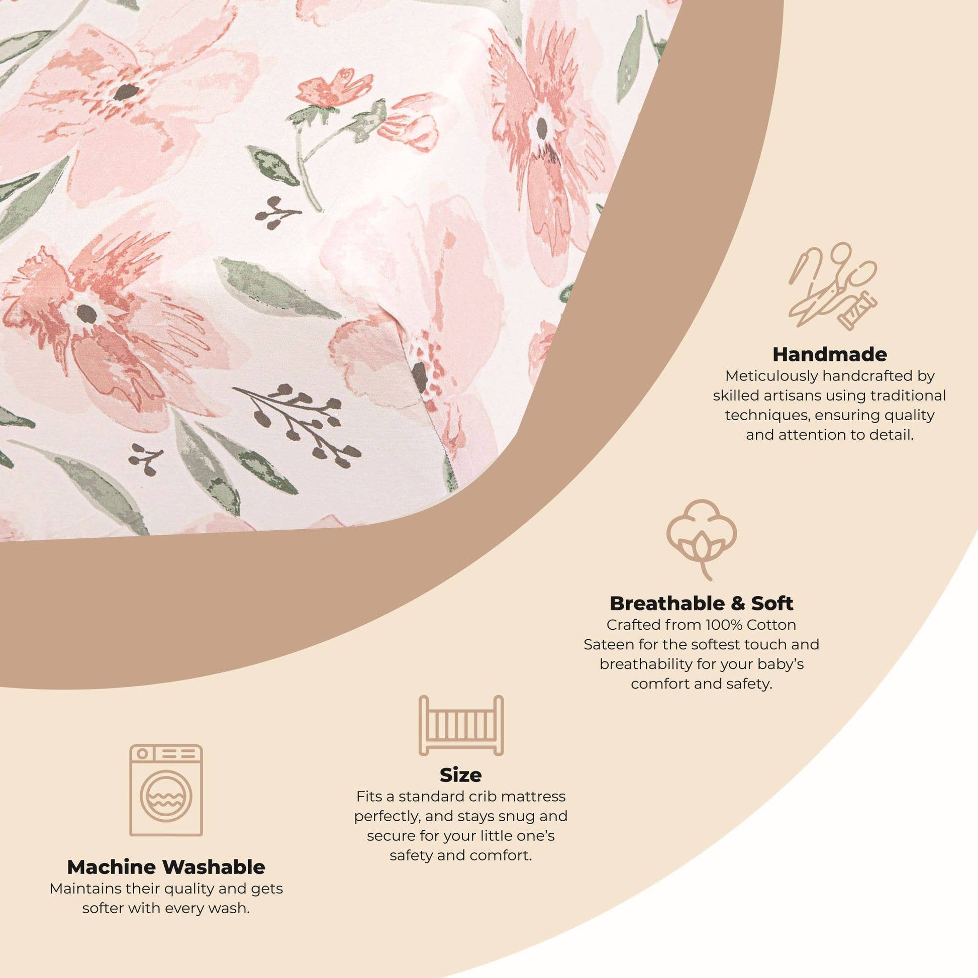 Crane Baby Parker Crib Sheet - Floral - Image 6