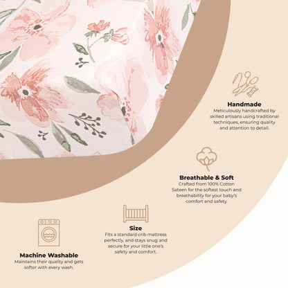 Crane Baby Parker Crib Sheet - Floral - Image 6