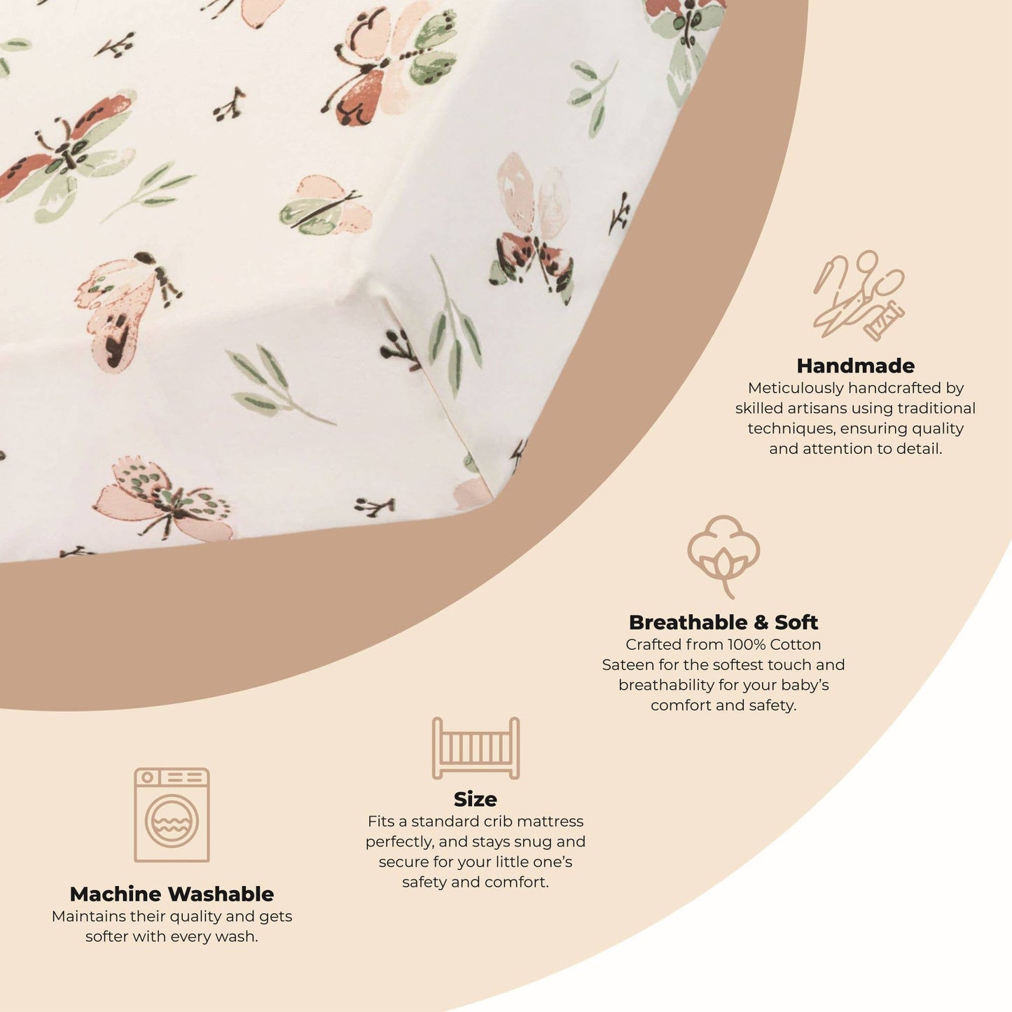 Crane Baby Parker Fitted Crib Sheet - Butterfly - Image 6