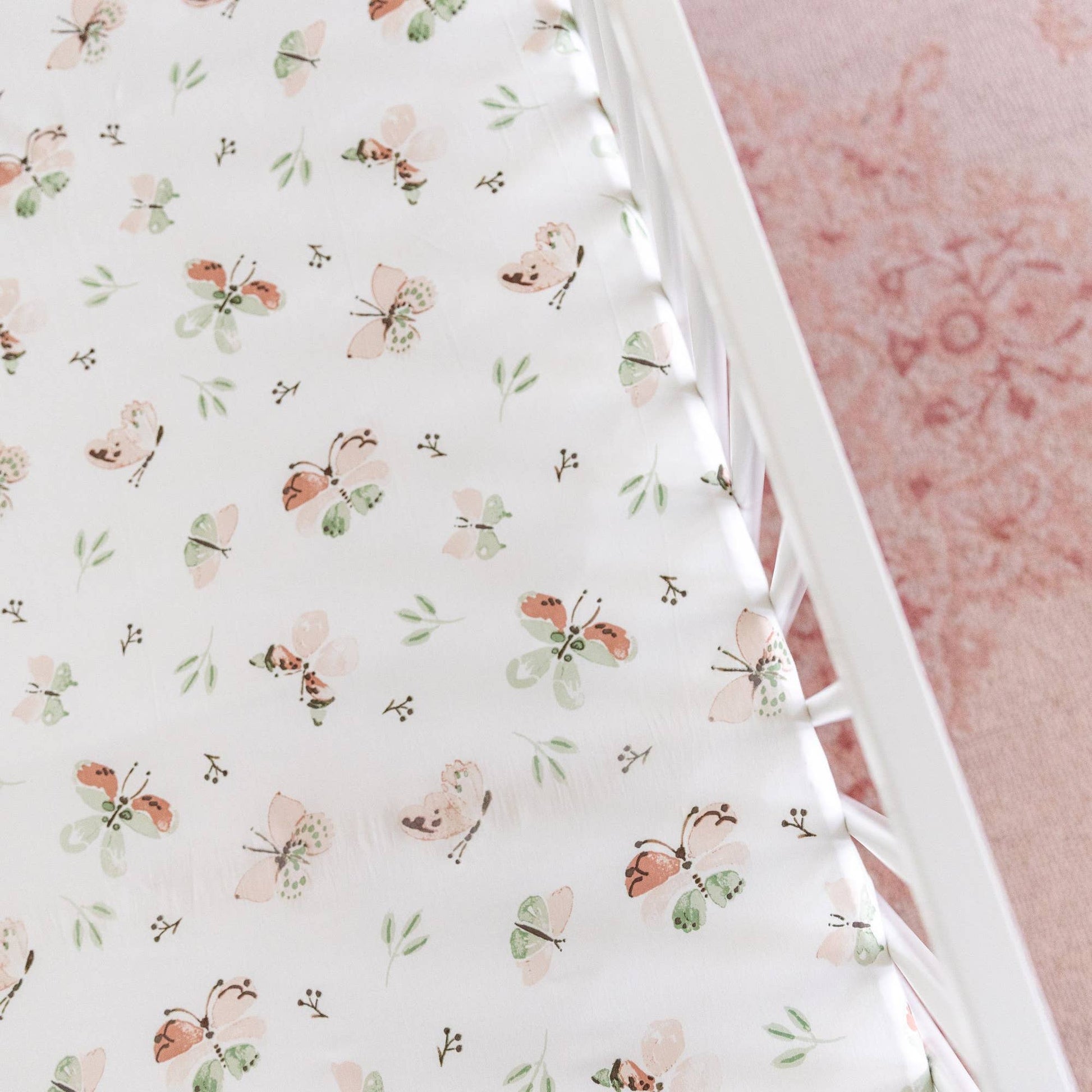 Crane Baby Parker Fitted Crib Sheet - Butterfly