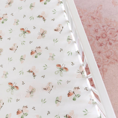 Crane Baby Parker Fitted Crib Sheet - Butterfly