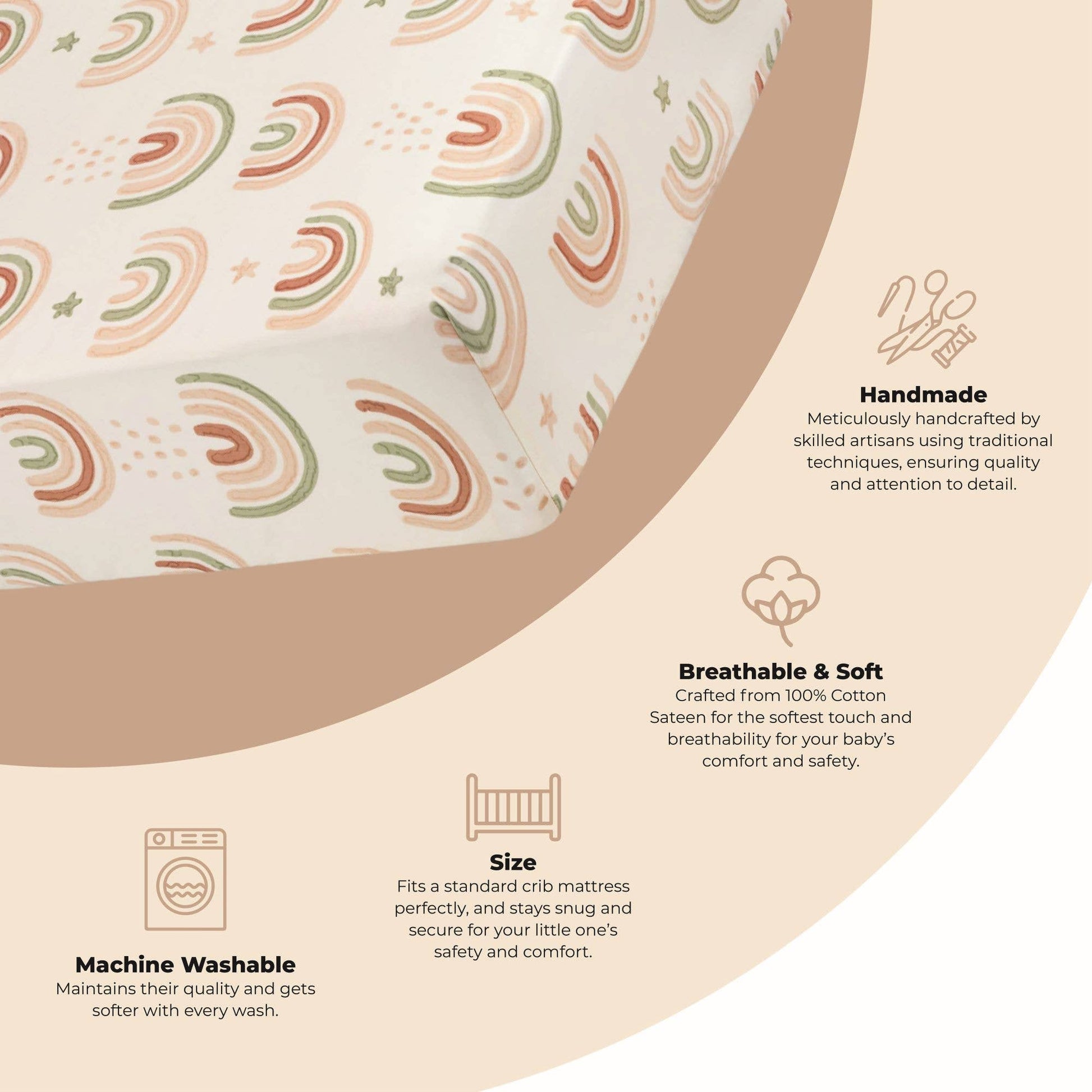 Crane Baby Parker Fitted Crib Sheet - Rainbow