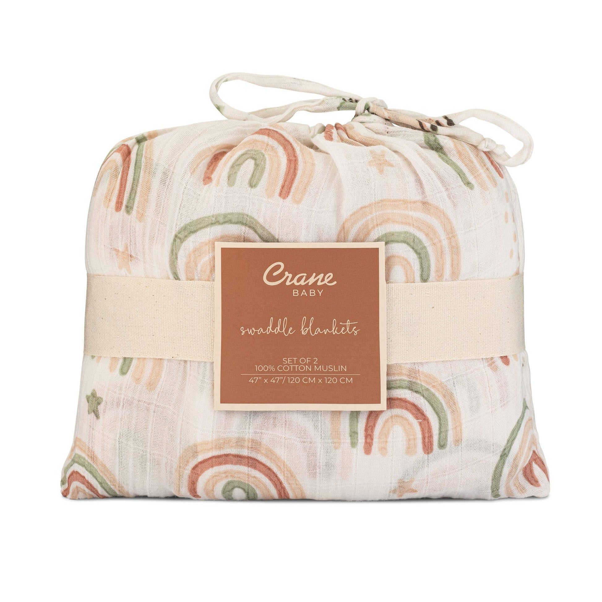 Crane Baby Parker 2-Pc. Swaddle Set - Butterfly/Rainbow - Image 5