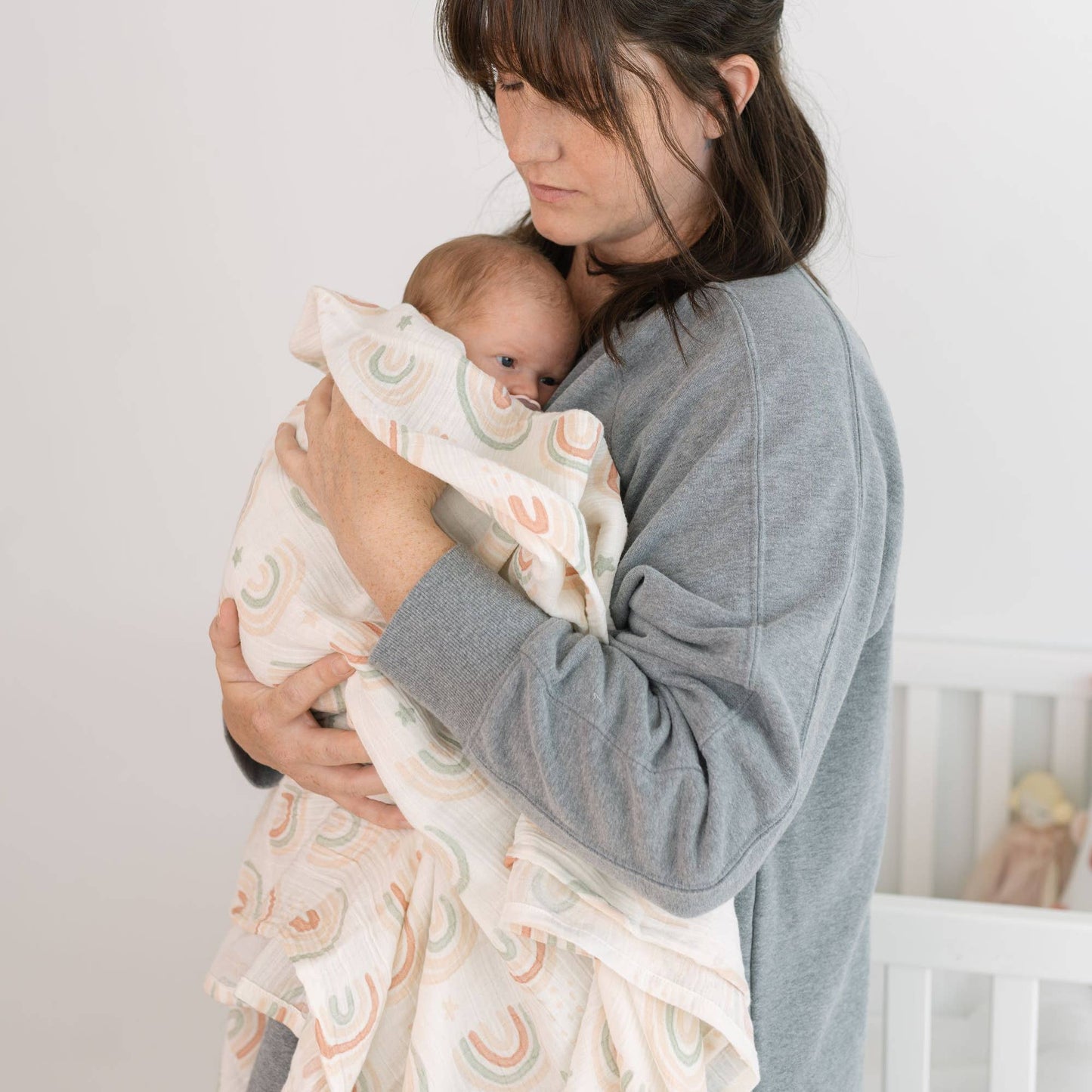 Crane Baby Parker 2-Pc. Swaddle Set - Butterfly/Rainbow