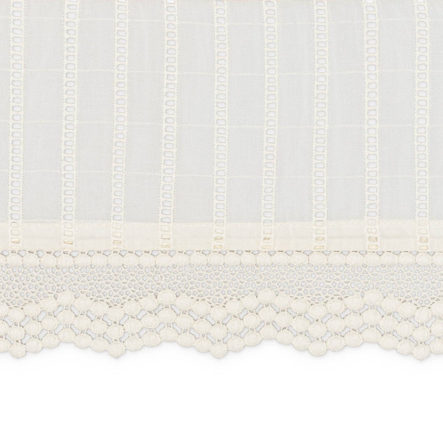 Crane Baby Off-White Lace Scallop Crib Skirt - Image 3