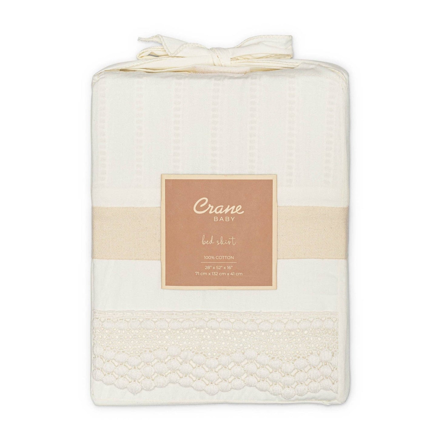 Crane Baby Off-White Lace Scallop Crib Skirt - Image 5