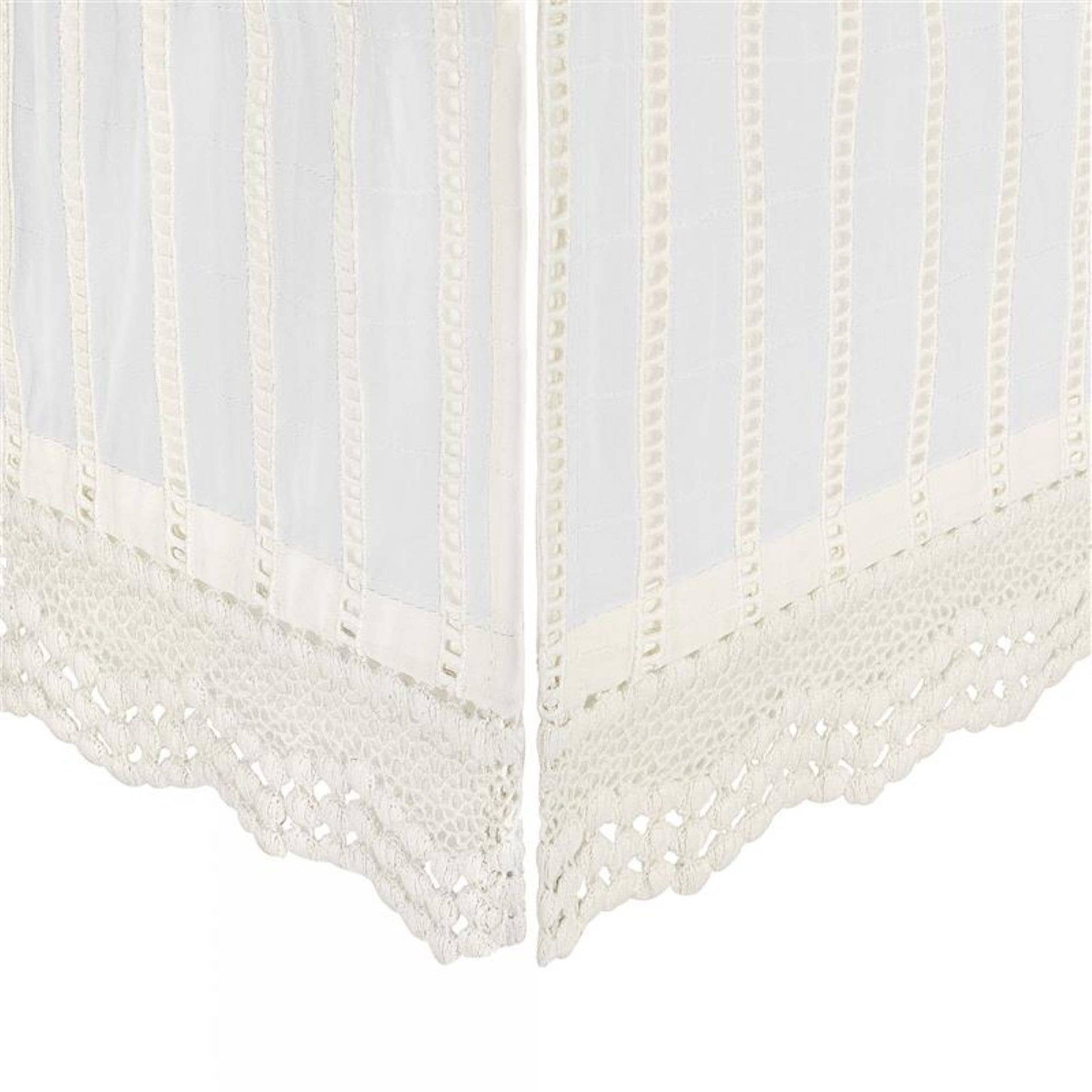 Crane Baby Off-White Lace Scallop Crib Skirt