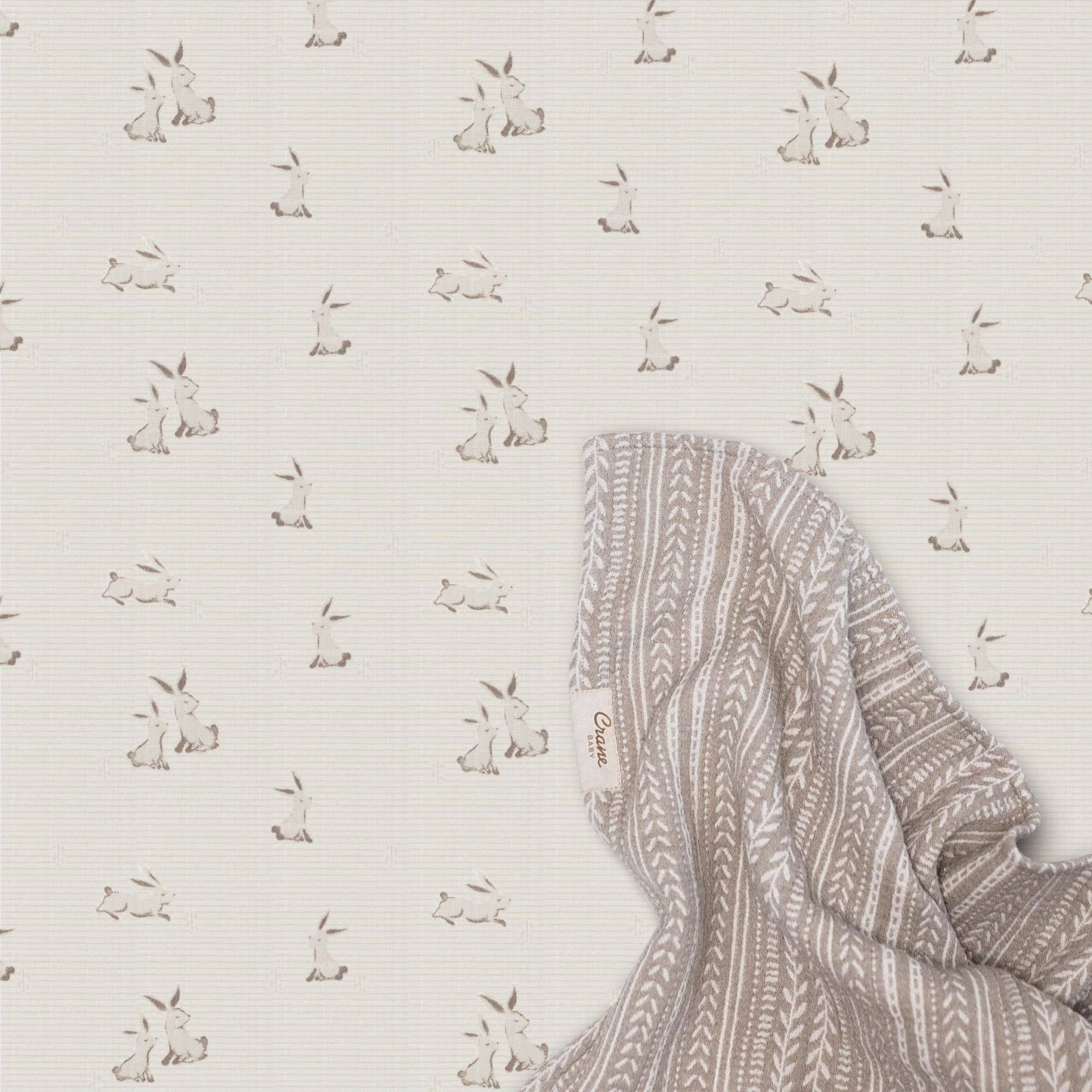 Crane Baby Organic Cotton Bunny Fitted Crib Sheet - Image 4