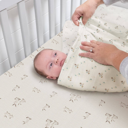 Crane Baby Organic Cotton Bunny Fitted Crib Sheet - Image 5